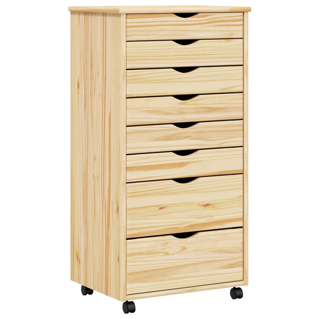 MOSS Mobile Drawer Cabinet with Clear Lacquer Finish 53 x 39 x 103 cm