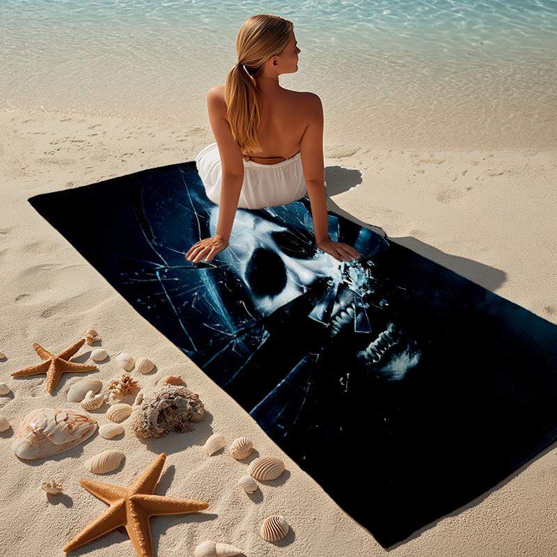 proof beach towel with a Final Destination Bloodlines2 pattern - soft,absorbent,quick-drying,machine washable - perfect for swimming,camping,bathing