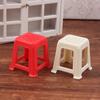 2Pcs 1:12 Dollhouse Miniature Small Chair Plastic Stool Furniture Model Decor Toy Doll House Accessories