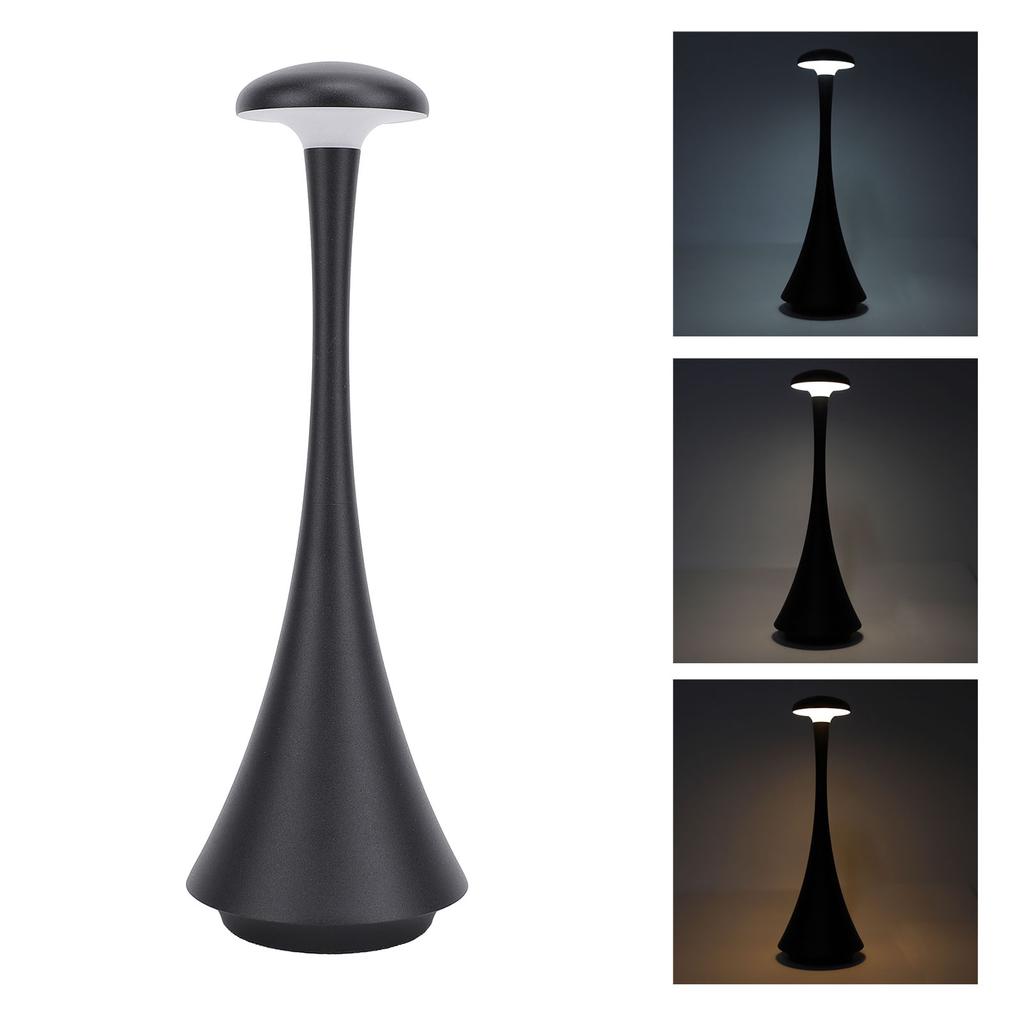 LED Table Lamp Rechargeable 3 Color Temperatures Stepless Dimmable Touch Control LED Bedside Light