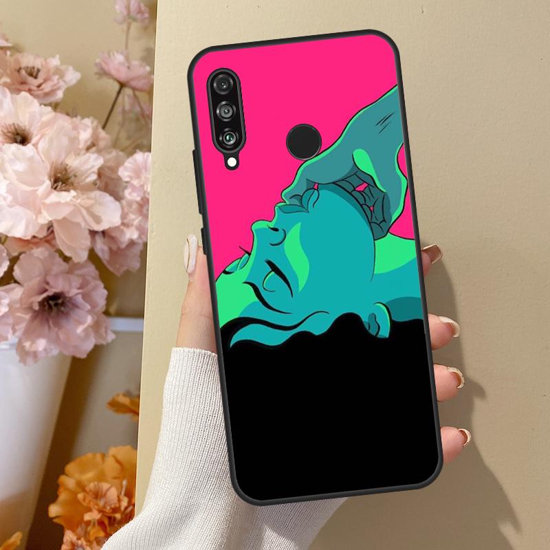 Sexy Lady Red Lips Girls For Huawei Nova 12i 8i 11i 12s 9 10 SE Y60 Y70 Y90 Y72 Y73 Y61 Y91 P60 Pro P30 P40 Lite Case