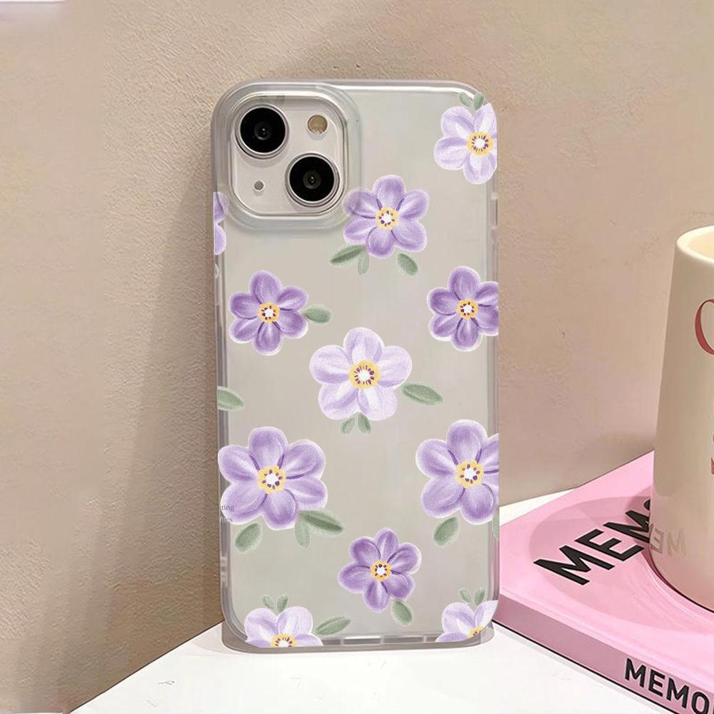 Фиолетовый цветок для чехла мобильного телефона iPhone17ProMax 17Pro Apple 16/15 матовый большое отверстие 14 импортная торговля