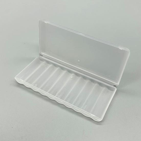 Прозрачный ящик для хранения батареек с крышкой, большая емкость, 10 слотов, компактный портативный органайзер для батареек типа АА, чехол для хранения