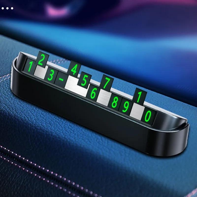 Черная автомобильная телефонная карта для временной парковки, светящаяся карта остановки парковки, магнитные номера, скрытый номерной знак автомобиля