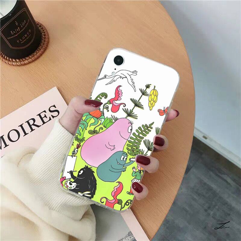 Yinuoda Cartoon Barbapapa Phone Case for iPhone 8 7 6 6S Plus X SE 2020 XR XS 14 11 12 13 Mini Pro Max Mobile Case