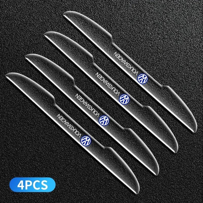 4PCS Transparent Car Door Anti-collision Protector Bumper Strip Sticker For Volkswagen VW Golf 4 6 7 GTI Tiguan Passat B5 B6 zh4