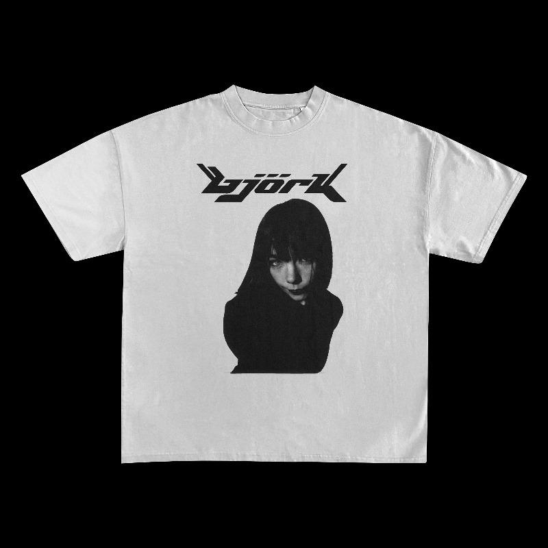 Bjork Retro T-shirt Men's T-shirt Summer Casual T-shirt Suitable for Both Men and Women