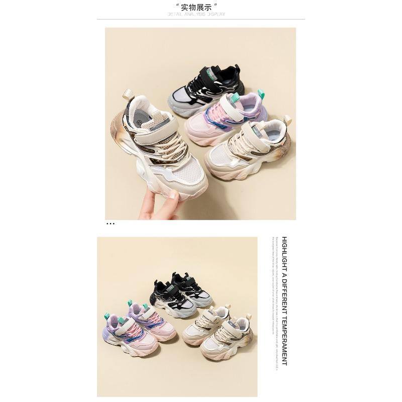 Обувь для девочек Daddy Shoes Весна и осень Новые детские сетчатые туфли Спортивная обувь для мальчиков Детские кроссовки для бега CuHK Children Light Sole Shoes