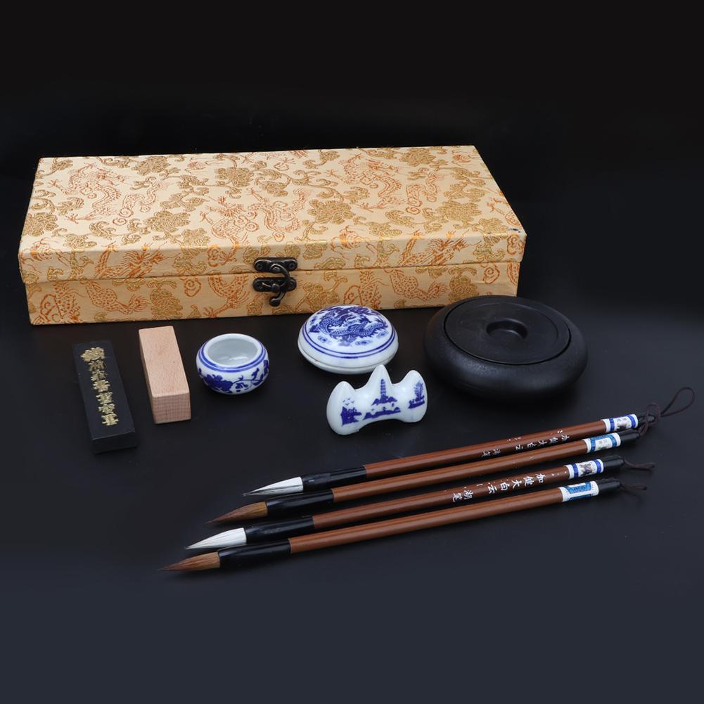 Набор для традиционной китайской каллиграфии «Четыре сокровища изучения» Кисть РучкаЧернилаБумагаТушечница