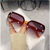 Large Frame Sunglasses H Letters Round Face Show Face Small Fashion Anti-UV Sunglasses
