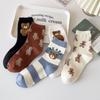 Cartoon Bear Floor Socks Breathable Mid Socks Fashion Women Socks