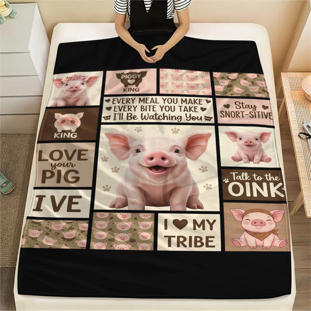 Splicing Elephant Shark Cat Print Flannel Blanket,High quality Comfortable for All Seasons,Home Decor,Warmth and Comfort,Perfect for Christmas Gifts
