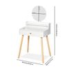 Tocador Maquillaje Espejo Redondo Nórdico Nyana Home | Cajón y Taburete | 60,5cm