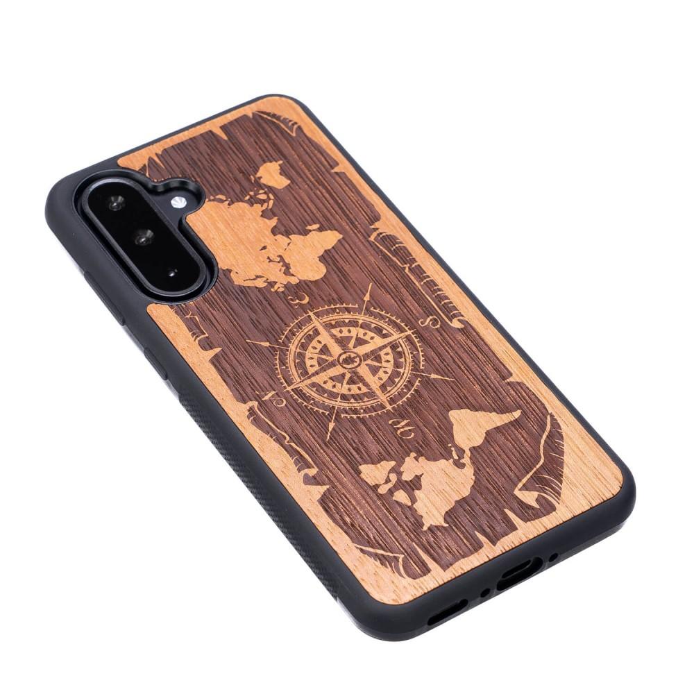 Bewood Wooden Case for Samsung Galaxy A36 5G Wind Rose Merbau