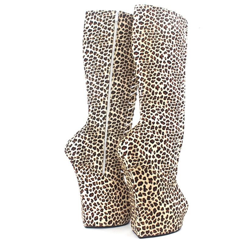 Мода FHC Новые танкетки Пони Без каблука Сапоги до колена,Фетиш Танцевальная обувь,Мужские Косплей Ботас,20см,5см Платформа,Фиолетовый,Индивидуальный цвет