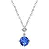 Platinum Necklace for Natural Diamond Single December Birthstone Swaying Anniversary Gift Wrapping Included Women, Tanzanite, Pendant,