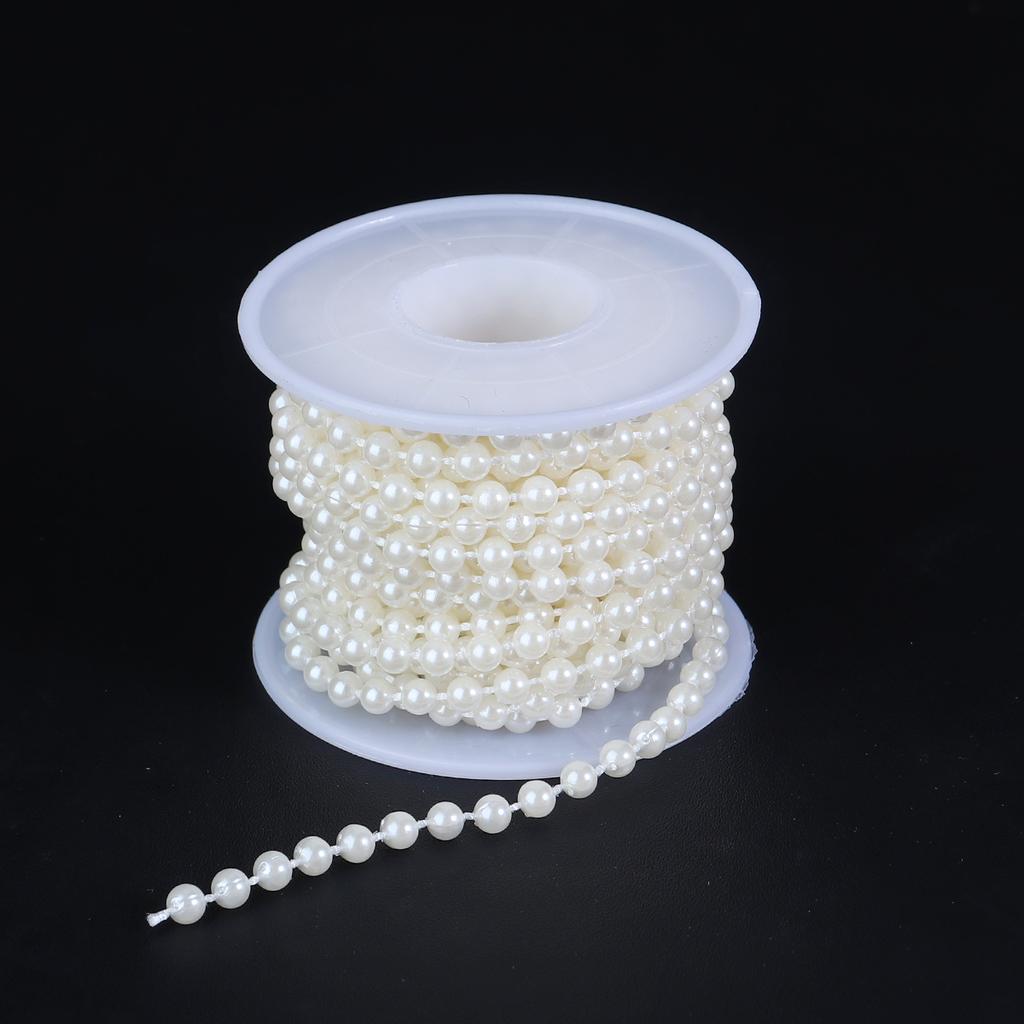 5Yards ABS Imitation Pearl Bead Chain Line Cord Thread Trim For DIY Wedding Party Decoration Jewelry Making Crafts Accessories
