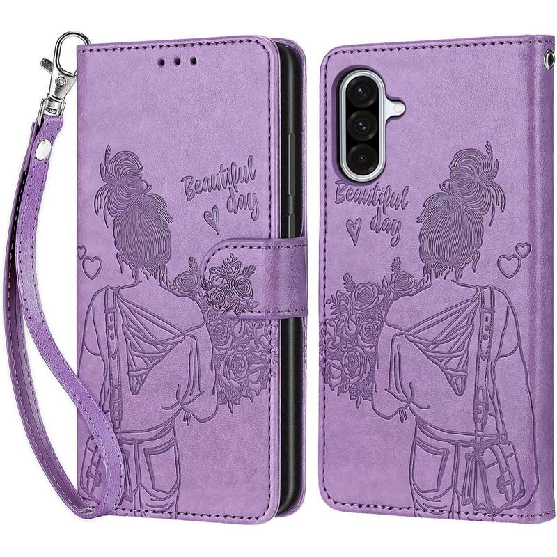 For Samsung S25 S24 S23 A16 A15 A14 A26 A36 Redmi Note 14 13 12 Pro Cartoon Butterfly Embossed PU Leather Card Slots Flip Wallet Kickstand Phone Case