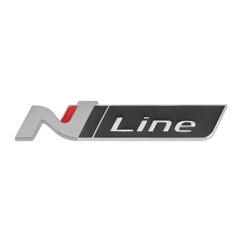 Metal 3D N LINE Logo Car Rear Trunk Emblem Sticker Auto Body Badge Decal for Hyundai Accent Sonata Kicks Reina vq1