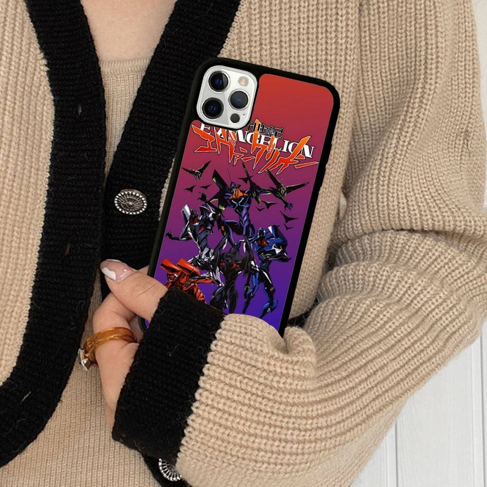 Чехол для телефона с изображением аниме Евангелион Для iPhone 11 12 13 14 15 Pro Max 17 16 Plus Жесткий PC+TPU Задняя крышка