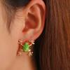 1/2 Pairs Frog-Shaped Earrings Sparking Rhinestones Inlaid
