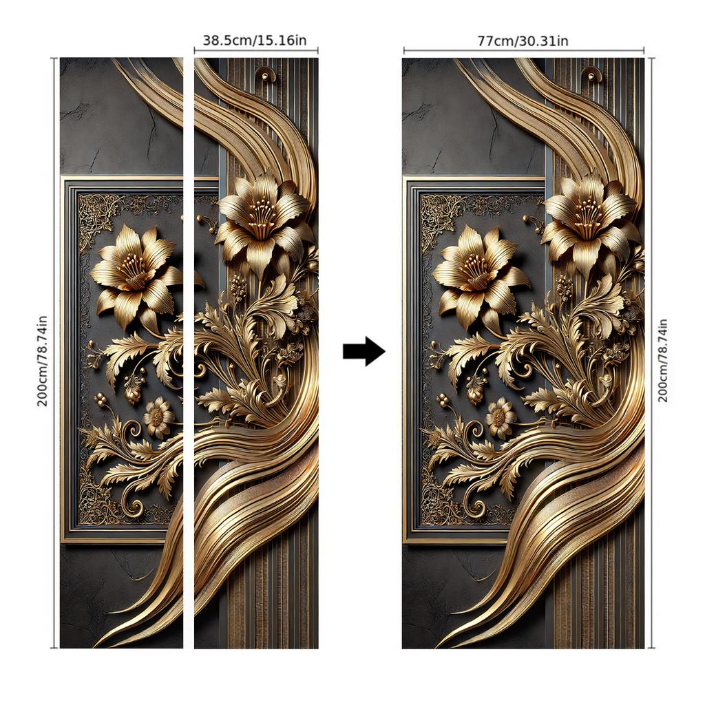 3D Peel and Stick Door Sticker Mural - Self-Adhesive, Removable Waterproof Vinyl Door Decal for Bedroom and Living Room Wall Decoration