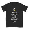 Мужская футболка Keep Calm and Drink On Повседневная хлопковая футболка с коротким рукавом Футболки Топы с круглым вырезом Большой размер