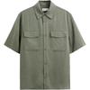 Solid Color Casual Loose Short Sleeve Shirt Men Shirts Khaki 4432491-505
