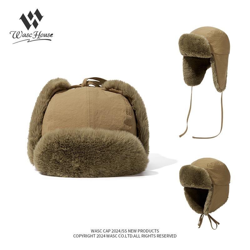 Autumn and Winter Men's and Women's Warm Ear Protectors, Fleece Thickened Outdoor Sports Waterproof and Cold-proof Skiing Flight Hats