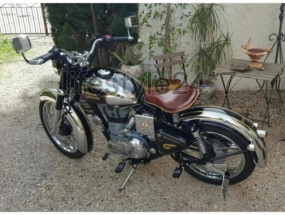 Подходит для Royal Enfield Classic 350cc 500cc Переднее и заднее кожаное сиденье Коричневое