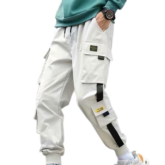 Брюки-джоггеры с карманами и карманами, мужские брюки с эластичной талией, уличная одежда, молодежная одежда
