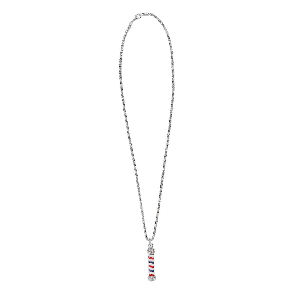 Necklace Barber Alloy Barber Shop Turn Light Pendant for Individuals and Hair SalonsSilver