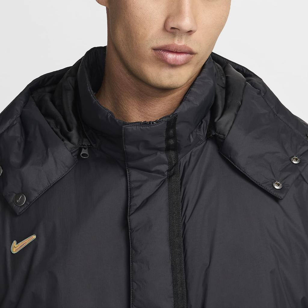 Nike Куртка мужская Therma-Fit Culture Football Loose Comfortable Fashion Universal Jacket Black White FZ0529-010