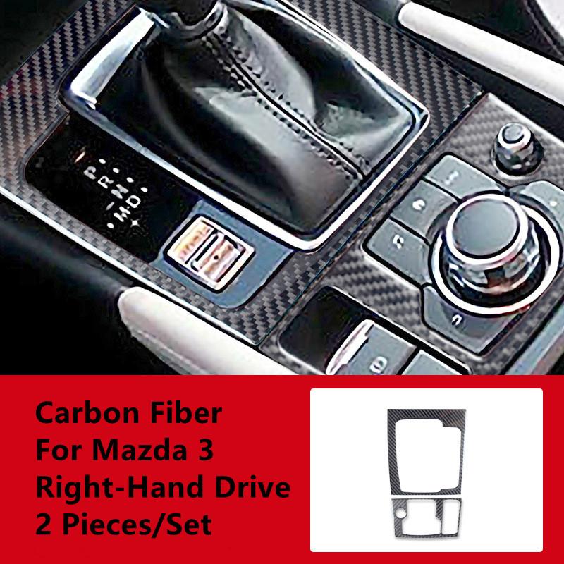 Углеродное волокно автомобильная дверь, панель переключения передач, центральное управление, декоративная крышка, наклейки для салона автомобиля Mazda 3 Axela