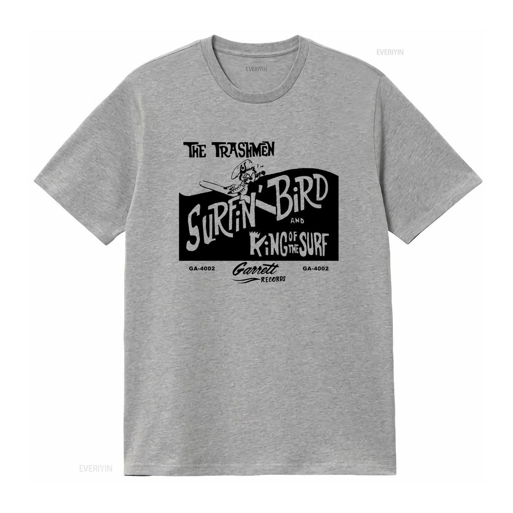 THE TRASHMEN Surfin Bird And King Of Surf Vintage Style T Shirt vintage Washed Soft Comfortable fashion graphic Versatile