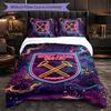 West Ham United Football 3 Piece Bedding Set Soft Duvet Cover Set with Pillowcases Printed Bedroom Decor Set for Home