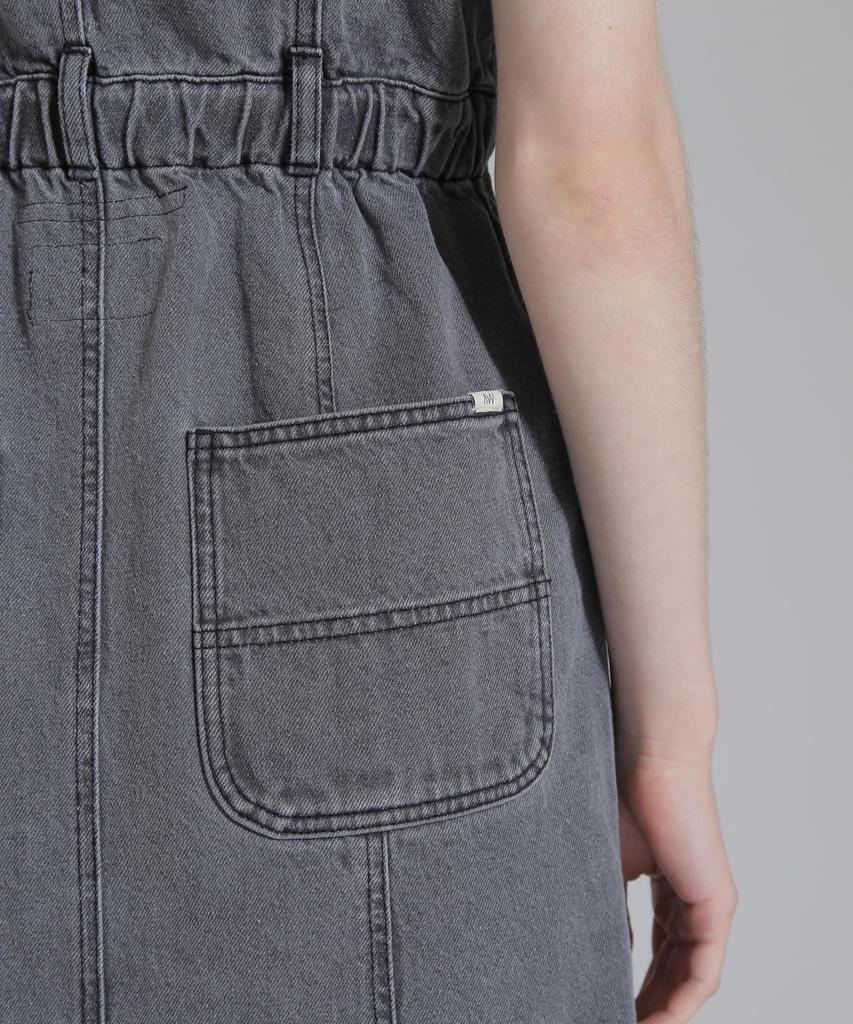 AVIREX BELT PRINT DENIM JUMPUR SKIRT women's S 010 black 783-5116605