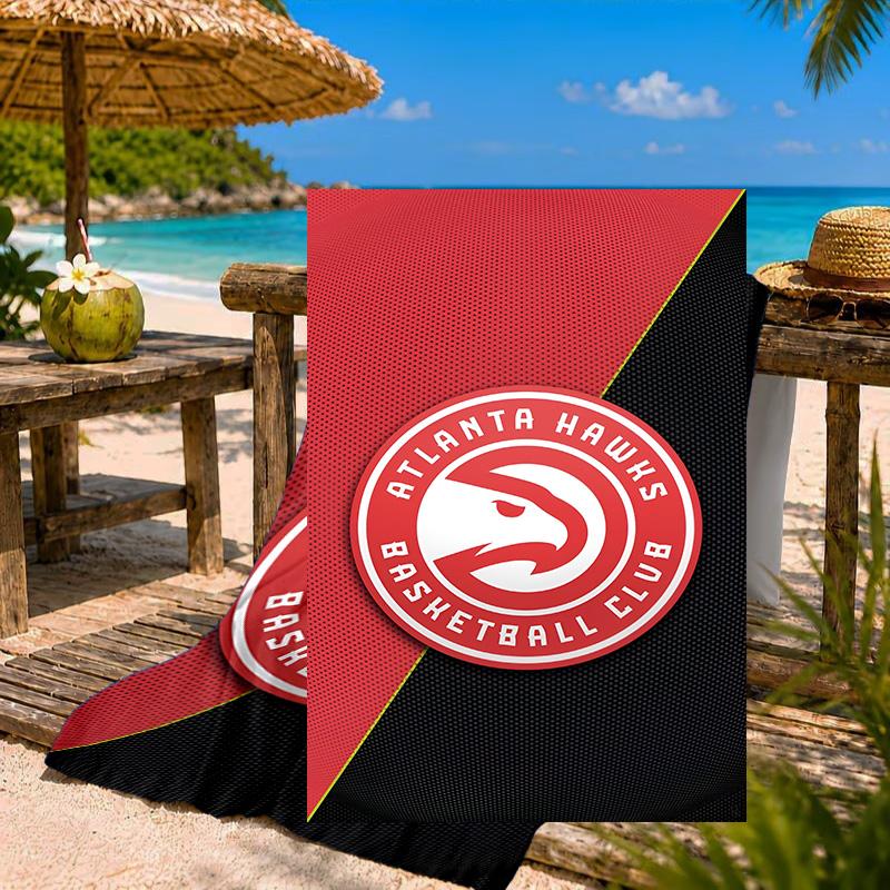 Hawks Basketball Beach Towel Microfiber Beach Towel, Lightweight and Quick-Dry, for Summer Travel, Swimming Pool Fan Birthday Gift