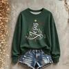 Women's Christmas Print Long Sleeve Crewneck Sweatshirt Casual Holiday Pullover Top