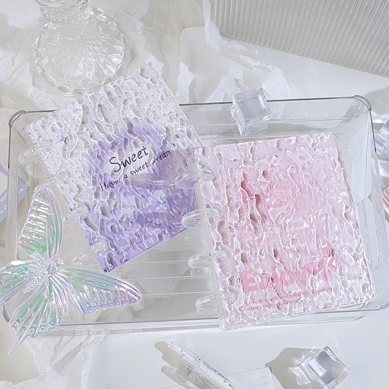 Ripple Design Acrylic Card Album - 3-Inch Mini Single Pocket Binder for K-Pop Idol Collectibles, Loose-Leaf Po Album Storage