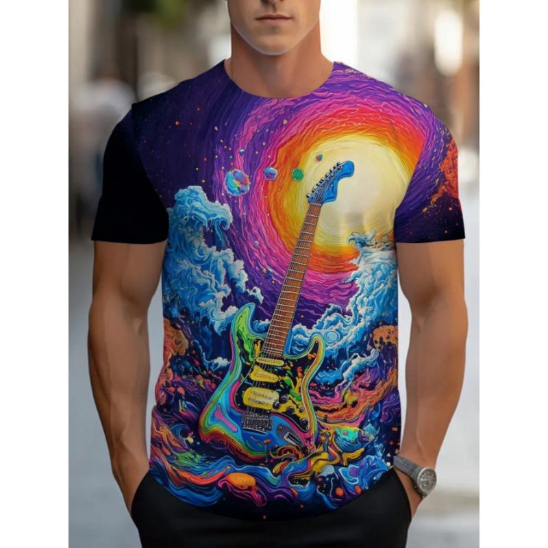 Мужская футболка с 3D-принтом, с простым градиентом, модным трендовым принтом, с короткими рукавами, повседневная летняя одежда