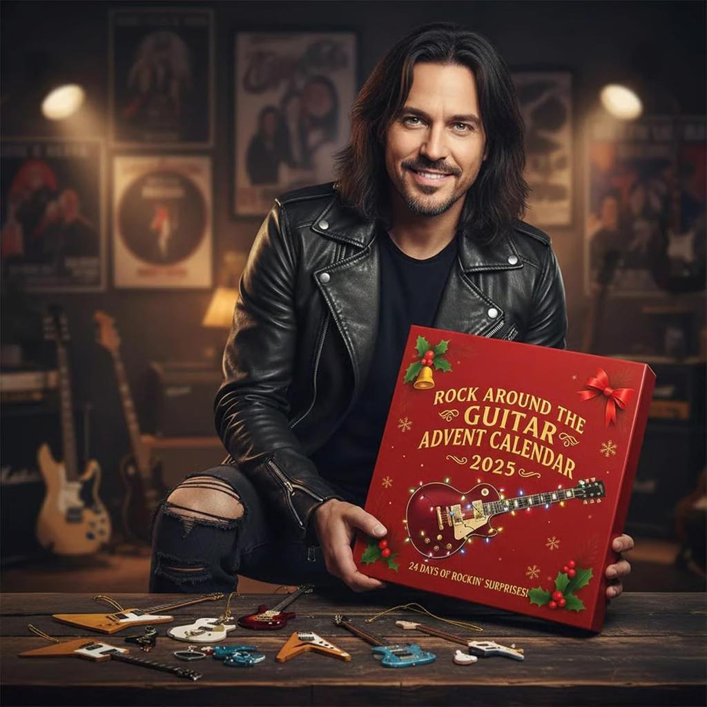 2025 Rock Around the Guitar Advent Calendar, 24 Days Christmas Countdown Calendar with 24 Different Guitar Ornaments for Musicians, Guitars Lovers