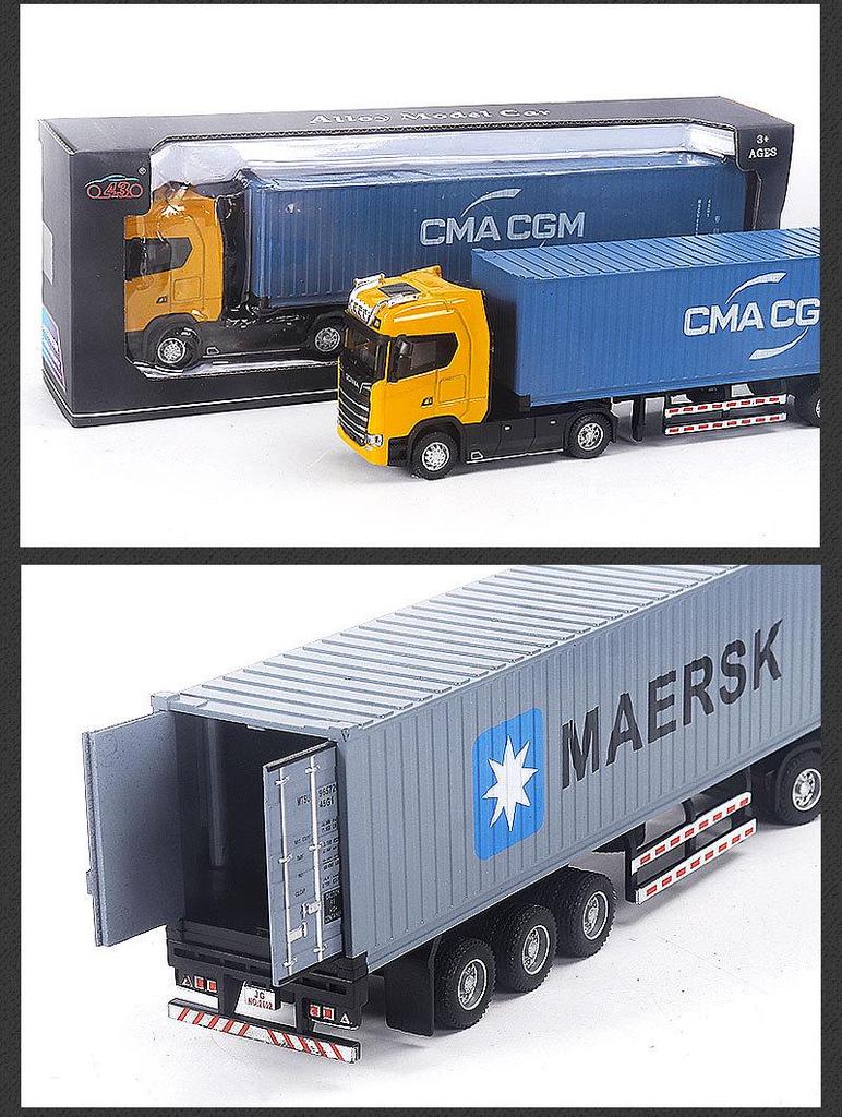 Модель контейнеровоза Scania из сплава - Двухъярусный полуприцеп-игрушка