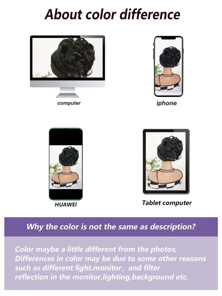 Synthetic Wig Black Messy Bun Elastic Drawstring Bb Clip Loose Wave Big Curly Bun 8 "short Synthetic Ponytail Extension Bun for Use by Women