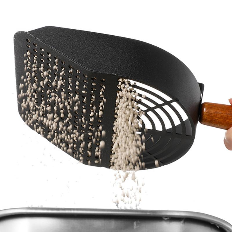 Совок для кошачьего туалета из нержавеющей стали, прочный, с длинной ручкой, совок для кошек, прочный сетчатый совок, фильтр для кошачьего туалета, инструменты для уборки домашних животных