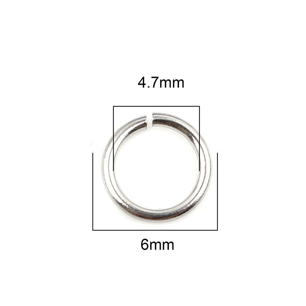 100pcs 0.5mm-1.8mm-4mm-16mm Stainless Steel Open Jump Rings Findings Round Silver Color DIY Making Keychain Necklace Jewelry