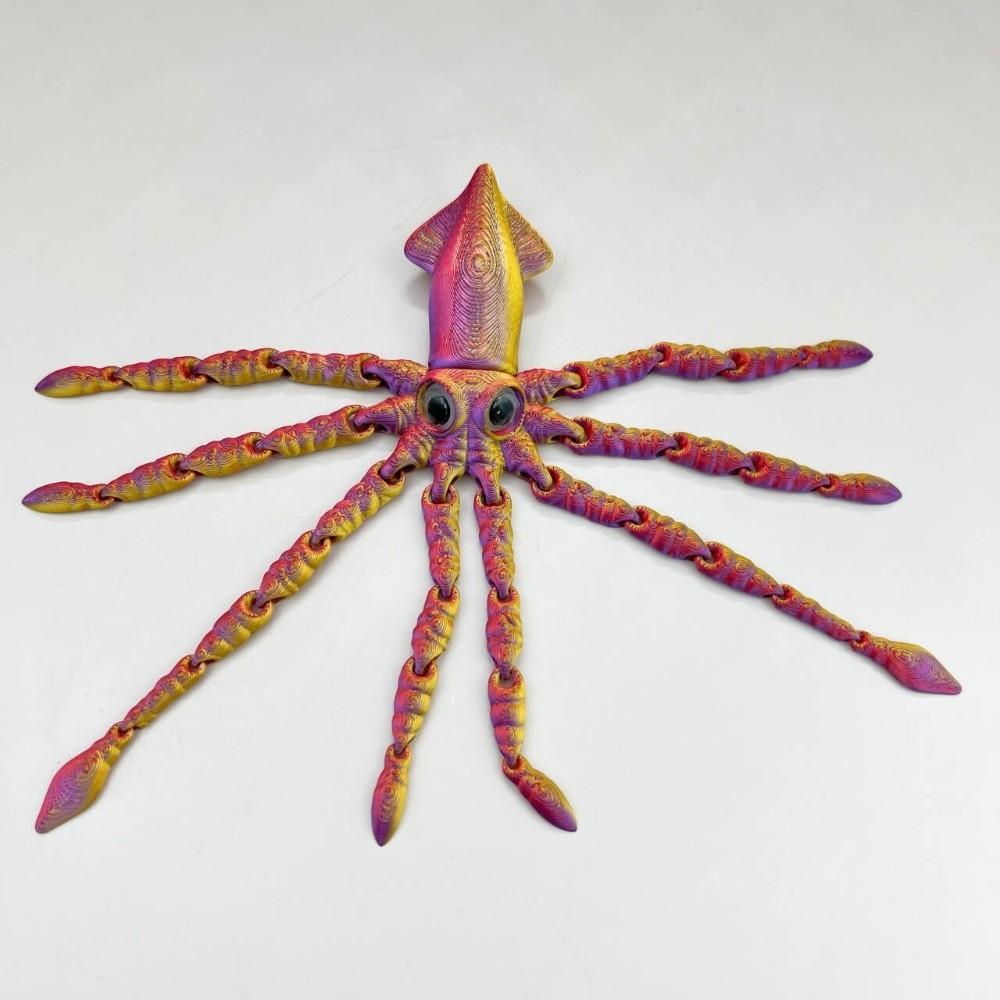 Action Figures 3D Printed Model Toy Movable Joints Octopus Model New Squid Model For Kids Gift