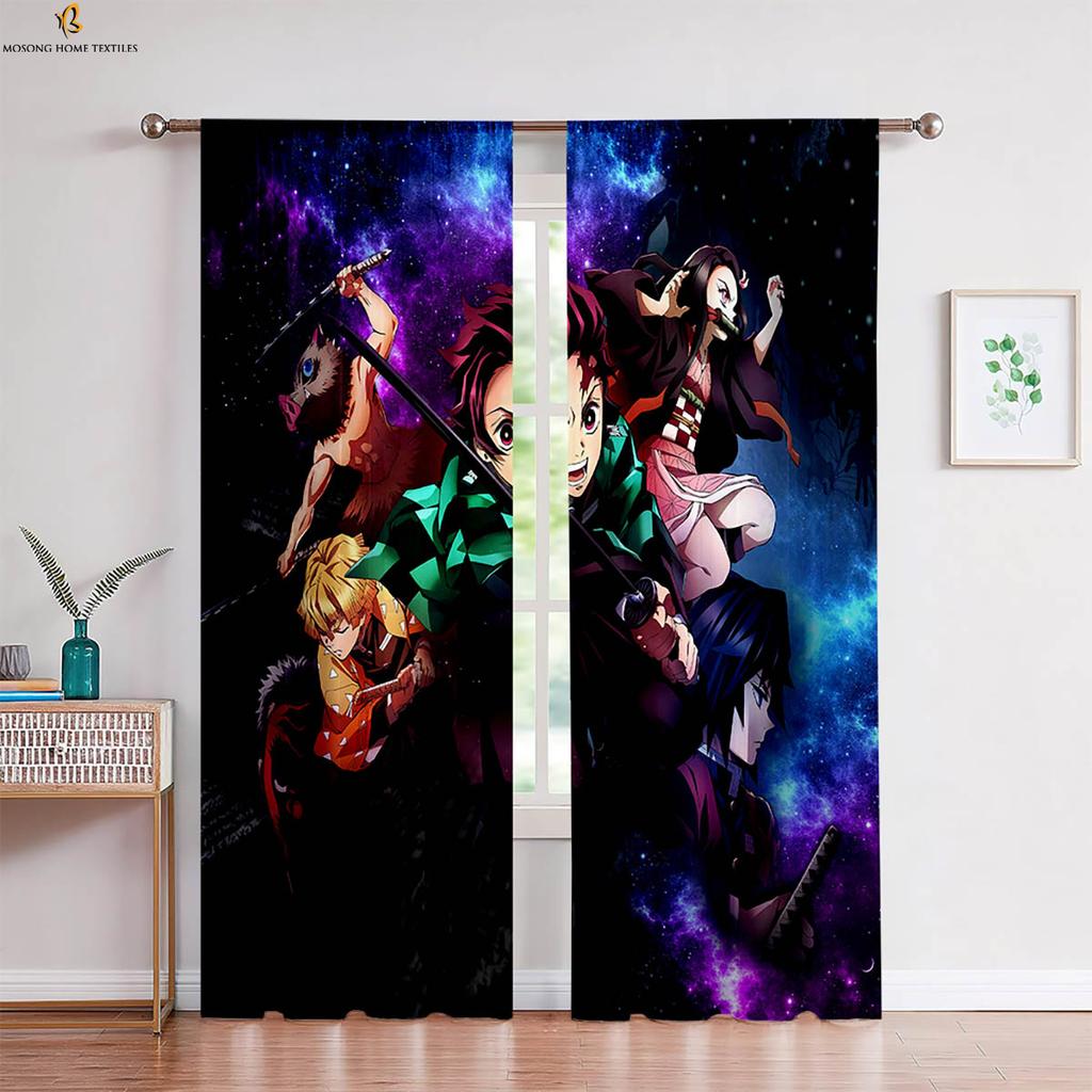 Горячие аниме японские комиксы принтованные шторы подходят для детской комнаты спальни гостиной кухни декоративные шторы