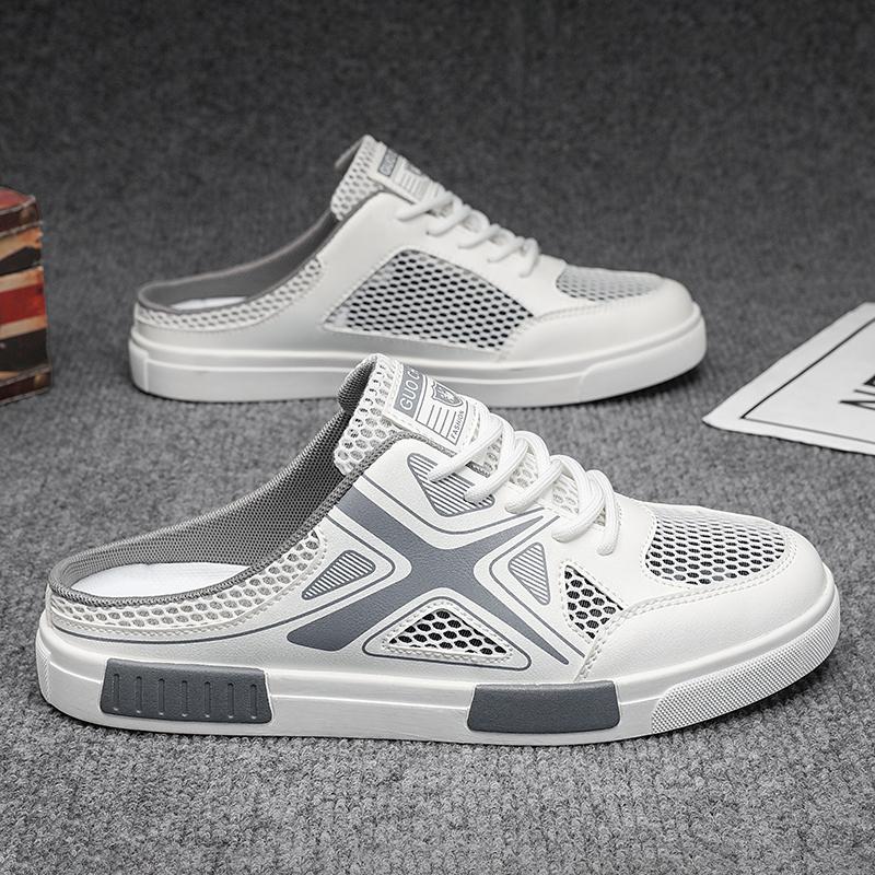 Большой размер 47 роскошные мужские полутапочки сандалии удобные дышащие повседневные туфли мужские модные кроссовки для отдыха мужские тапочки сланцы обувь мужская