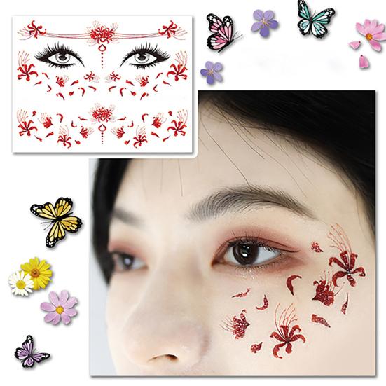 Наклейки-тату, очаровательные крылья бабочки, водонепроницаемые, безопасные, блестящие, детские татуировки, наклейки для вечеринок, фестивалей